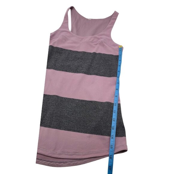 LULULEMON Top Women 4 Multicolor Run First Base Tank Bold Stripe Athleisure Gym - Picture 3 of 5